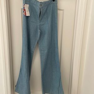 Denim wide leg pant